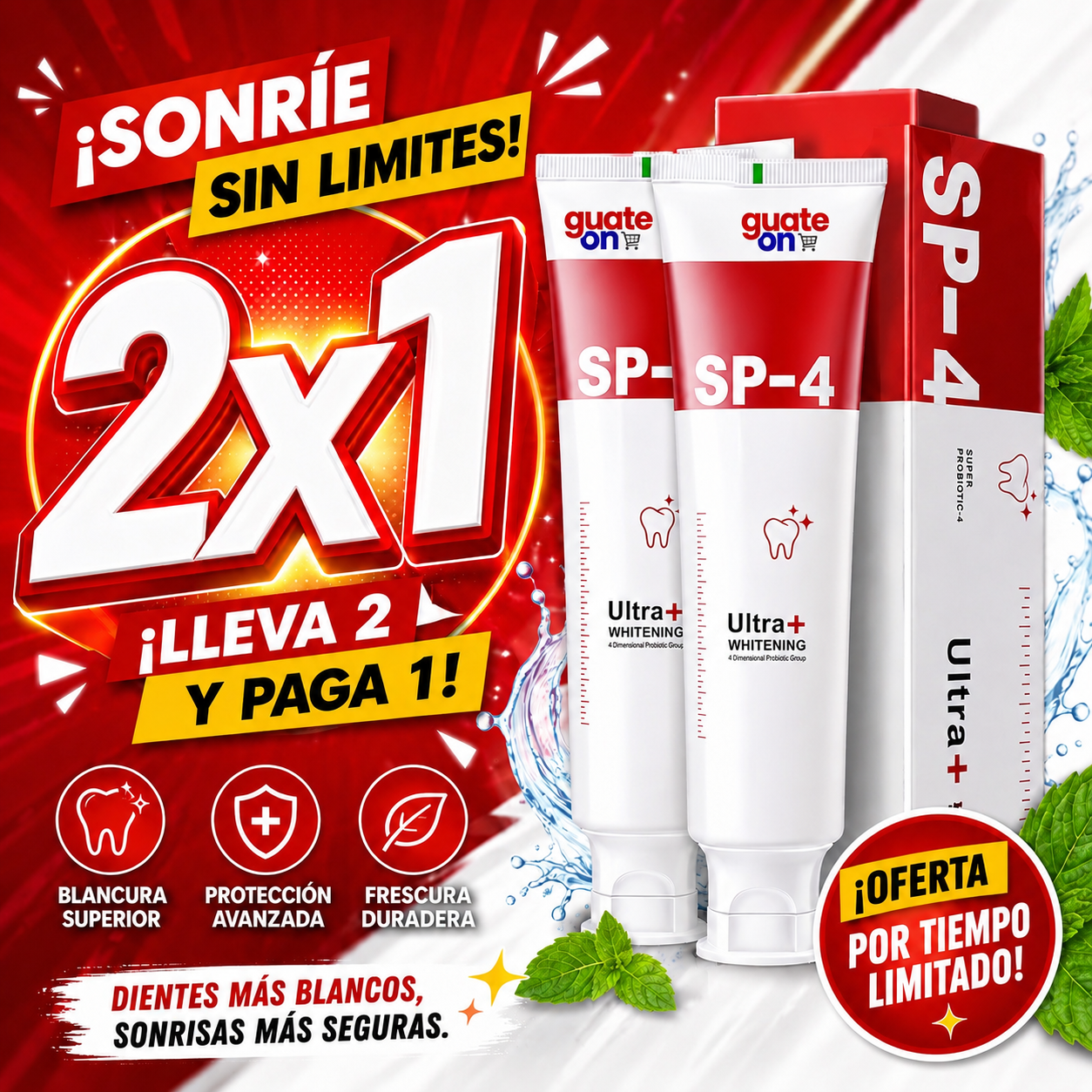 2x1 Pasta Reparadora de Dientes Profesional + Envío Gratis