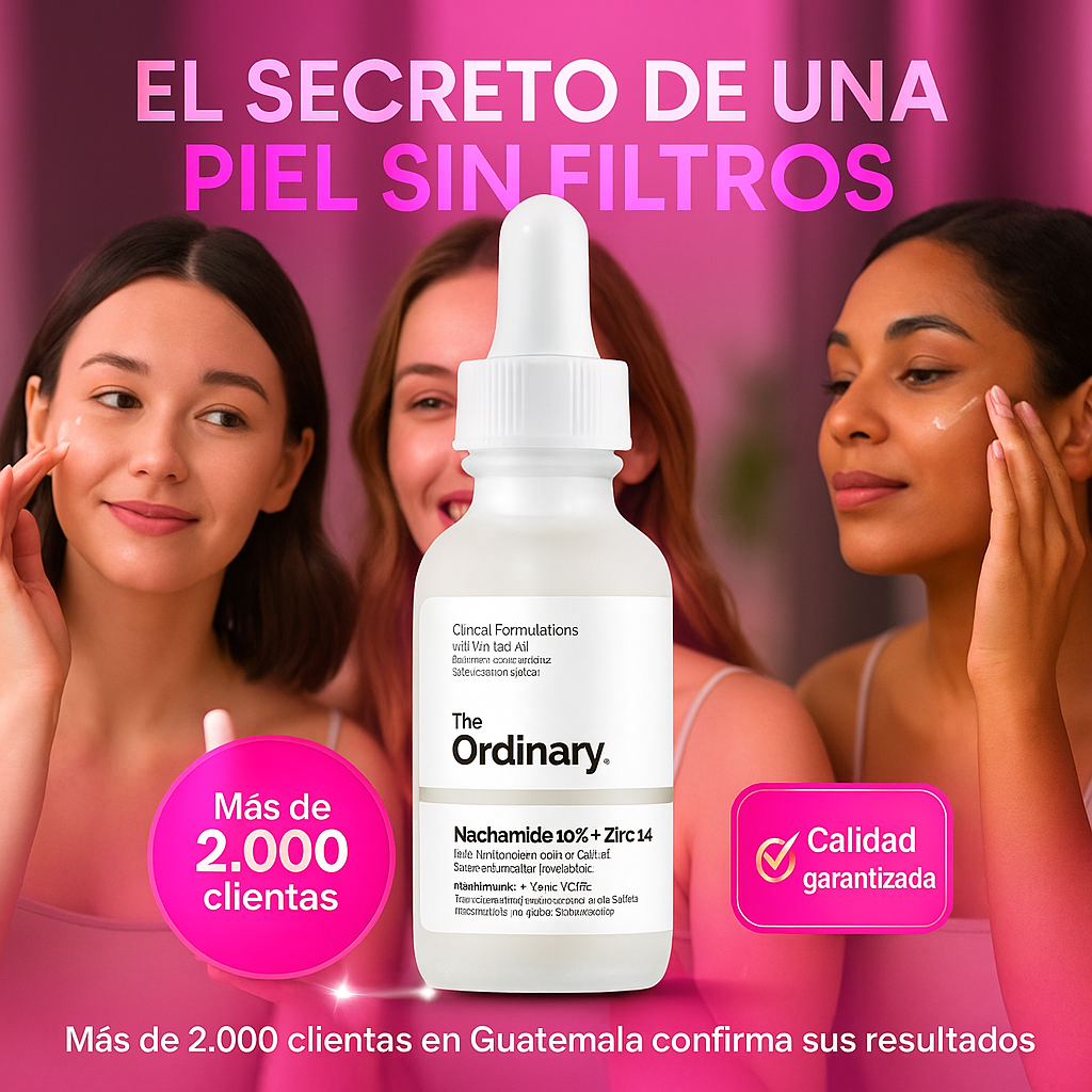 Serum Facial con Niacinamide 10% + Zinc 1% + 1 Mascarilla de Ácido Hialurónico con Vitamina A Gratis😍