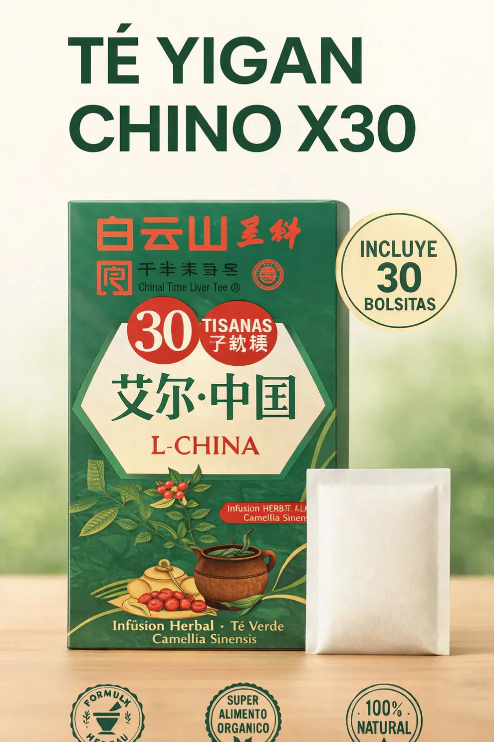Spark Té Yigan Chino Infusión 30 Bolsas Hierbas Ancestrales