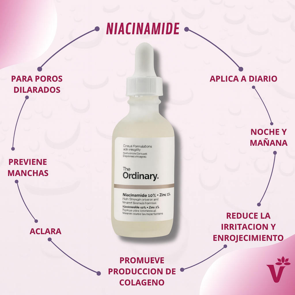 Serum Facial con Niacinamide 10% + Zinc 1%  + 1 Mascarilla de Ácido Hialurónico con Vitamina A Gratis😍