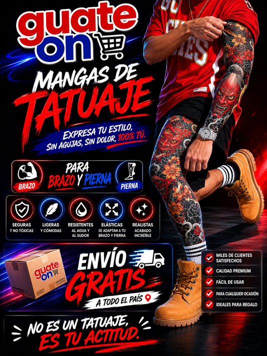 Set de 2 Mangas Tatuaje (Brazo & Pierna) – Talla Universal + ENVÍO GRATIS