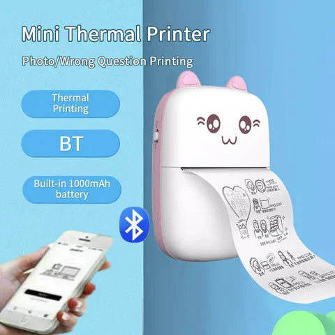 Mini Impresora Portátil Bluetooth Gato + Envió Gratis